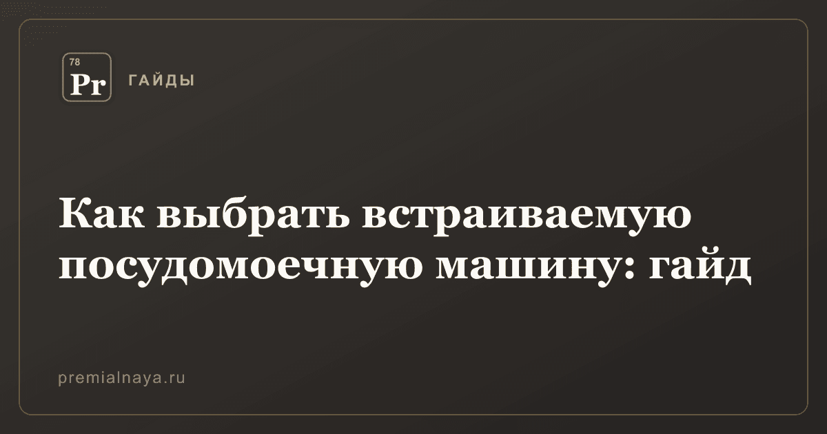Как выбрать встраиваемую посудомоечную машину: гайд