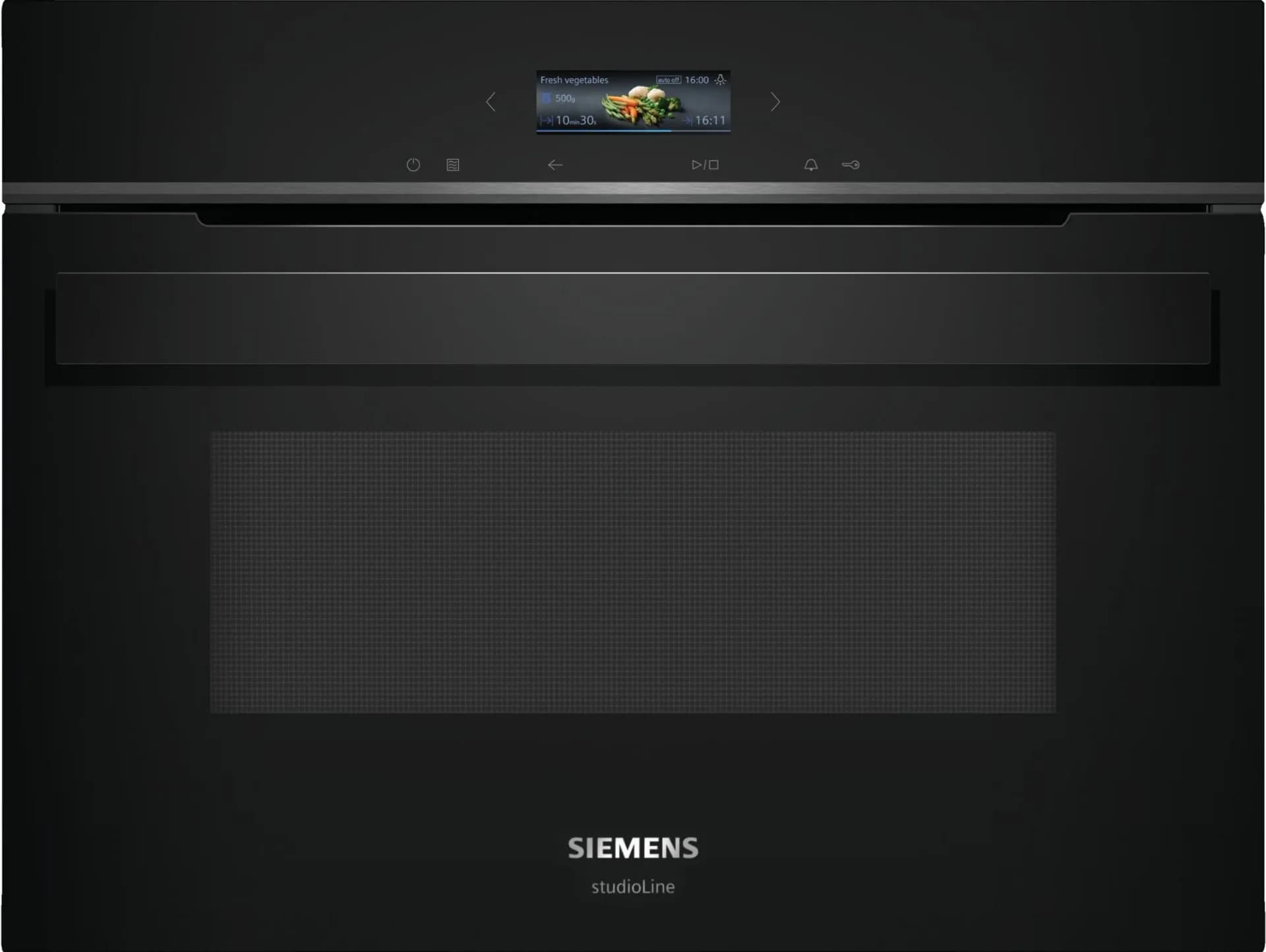 Siemens Встраиваемая микроволновая печь iQ700, 60 x 45 см, черная, нержавеющая сталь